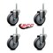 Service Caster 4 Inch Thermoplastic  Rubber Wheel Swivel 34 Inch Threaded Stem Caster Set Service Caster SCC-TS20S414-TPRB-34212-4 - alternate 4